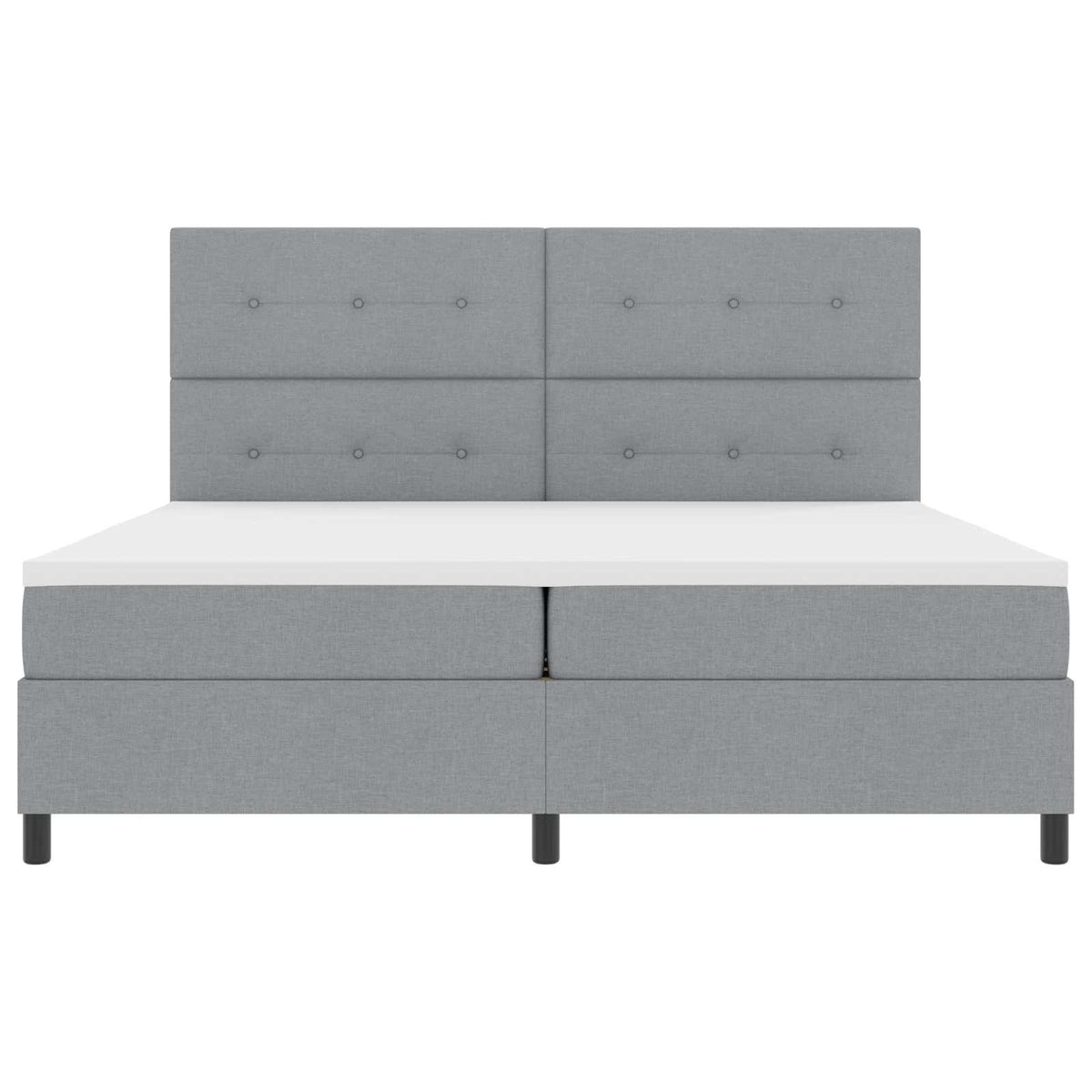 Boxspring bed met hoofdeinde Lichtgrijs 200 x 200 cm Stof is nu te koop bij PeponiXL, paradijselijk wonen!