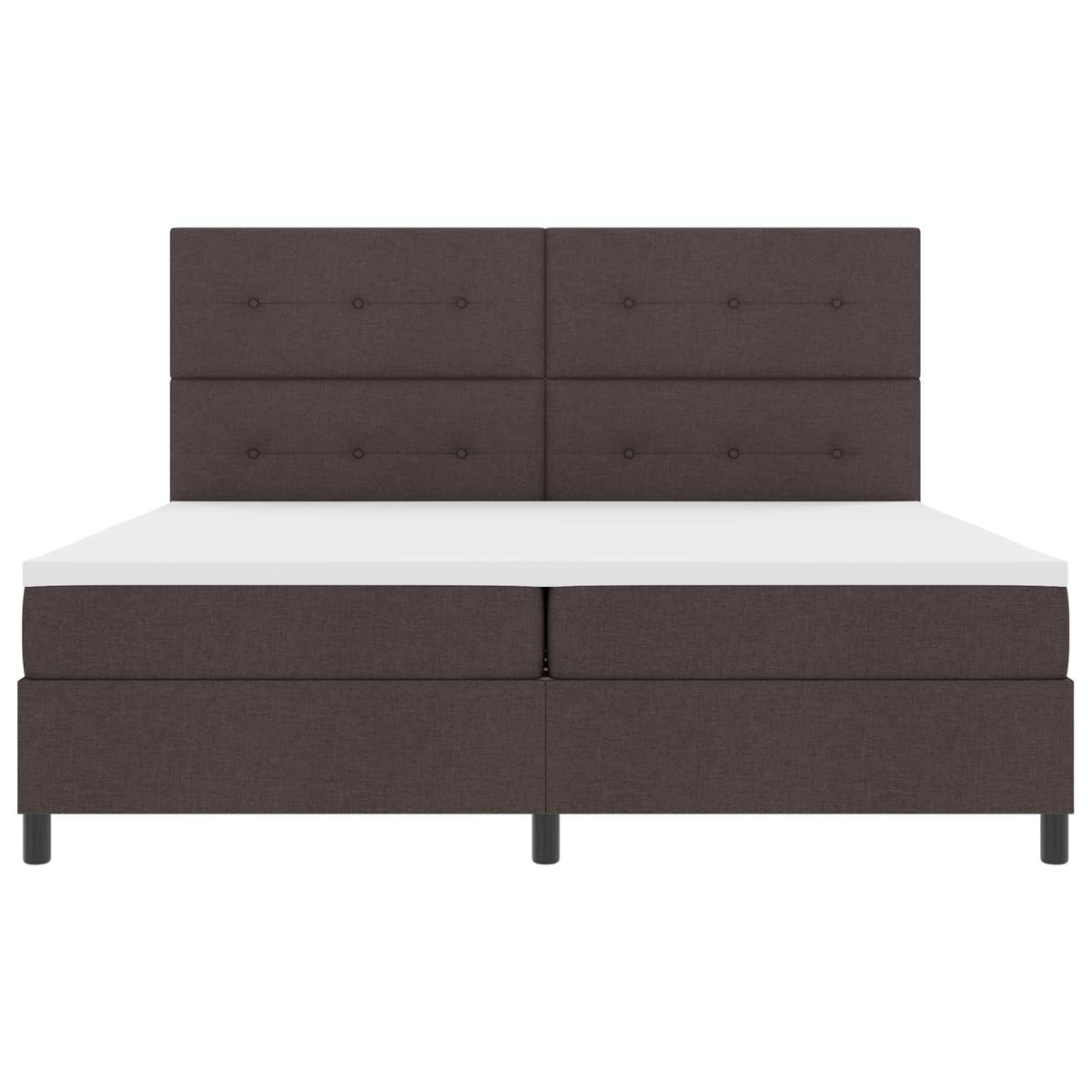 vidaXL Boxspring bed met hoofdeinde Donkerbruin 200 x 200 cm Stof