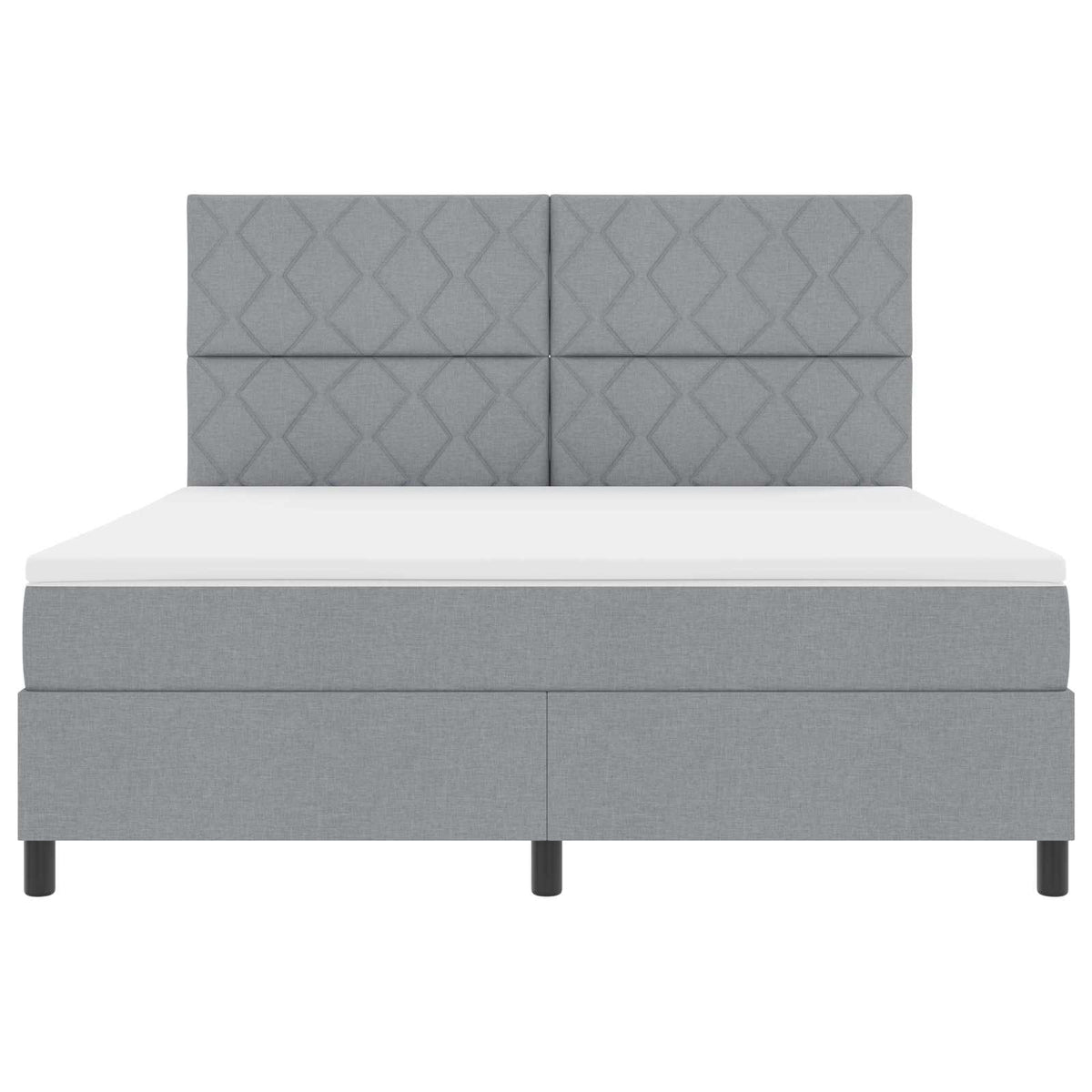 Boxspring bed met hoofdeinde Lichtgrijs 180 x 200 cm Stof is nu te koop bij PeponiXL, paradijselijk wonen!