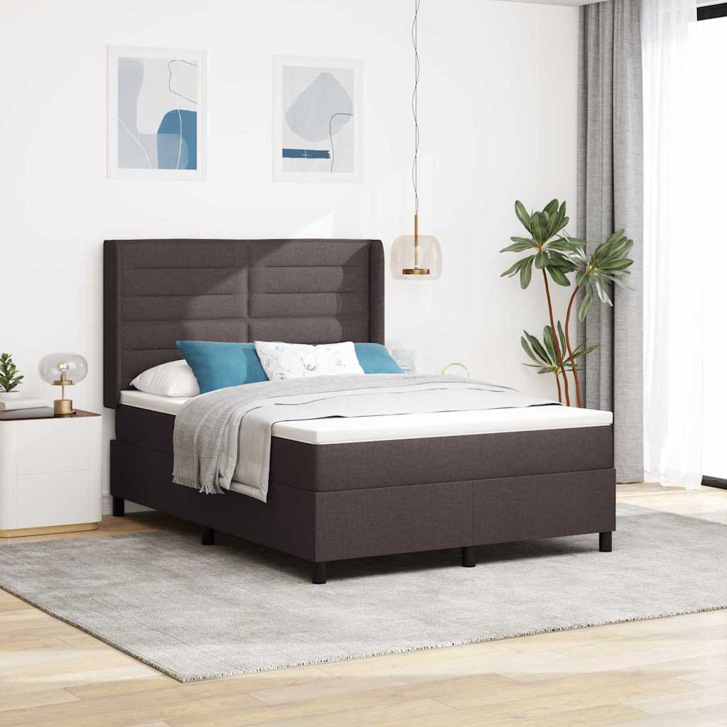LED Box Spring Bed met matras Donkerbruin 140 x 200 cm Stof is nu te koop bij PeponiXL, paradijselijk wonen!