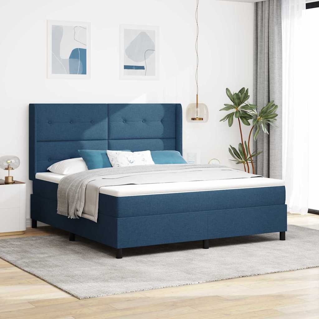 LED Box Spring Bed met hoofdeinde Blauw 180 x 200 cm Stof is nu te koop bij PeponiXL, paradijselijk wonen!