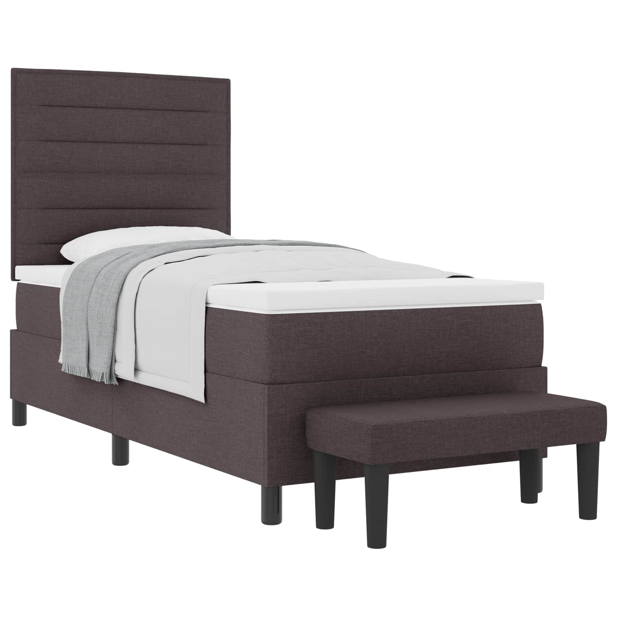 Boxspringbed met hoofdeinde Donkerbruin 80 x 200 cm Stof is nu te koop bij PeponiXL, paradijselijk wonen!