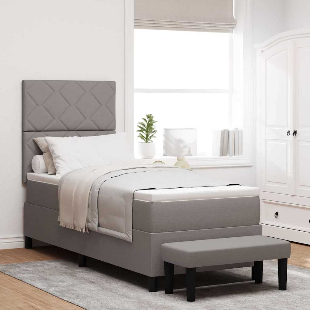 Boxspringbed met hoofdeinde Taupe 80 x 200 cm Stof is nu te koop bij PeponiXL, paradijselijk wonen!