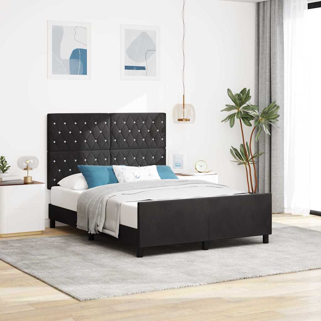Boxspringbed met hoofdeinde Zwart 140 x 200 cm Fluweel is nu te koop bij PeponiXL, paradijselijk wonen!