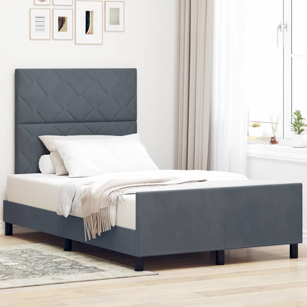 Boxspringbed met hoofdeinde Donkergrijs 120 x 200 cm Fluweel is nu te koop bij PeponiXL, paradijselijk wonen!