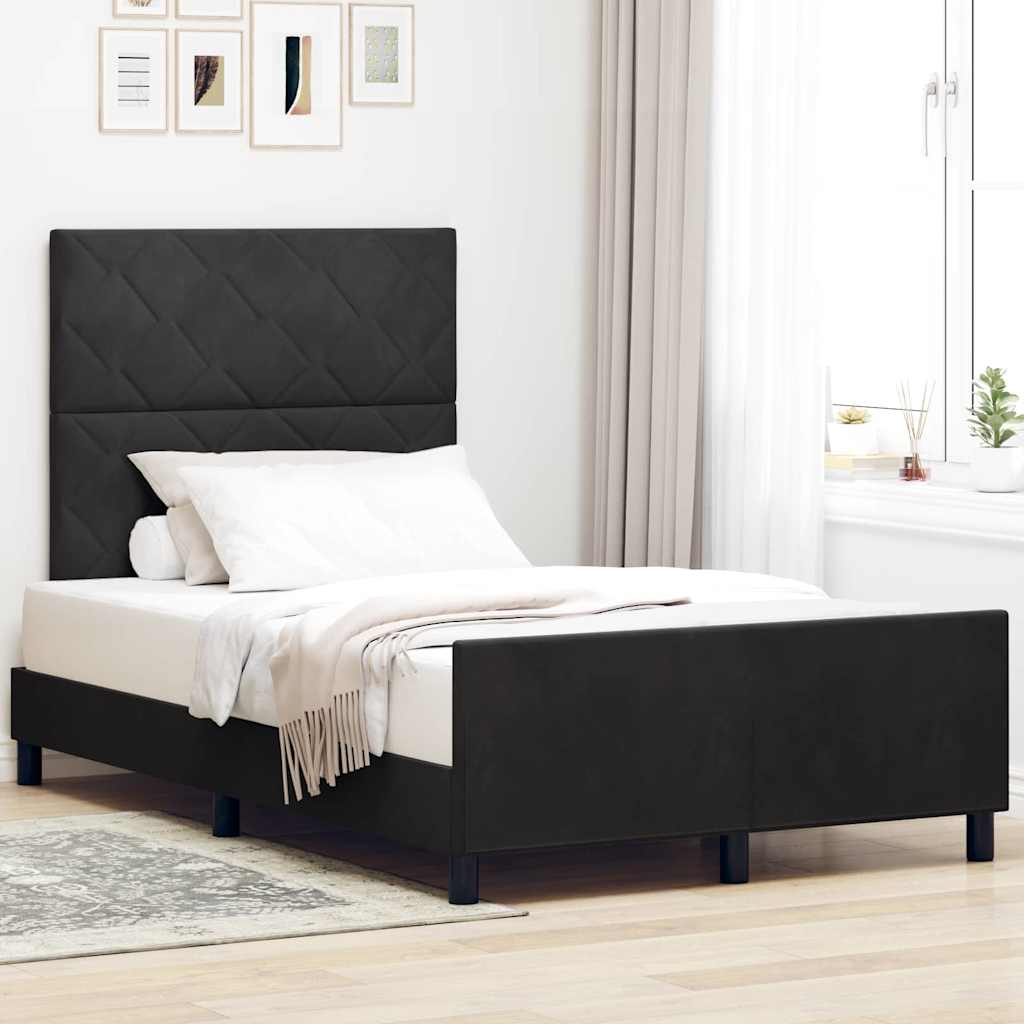 Boxspringbed met hoofdeinde Zwart 120 x 200 cm Fluweel is nu te koop bij PeponiXL, paradijselijk wonen!