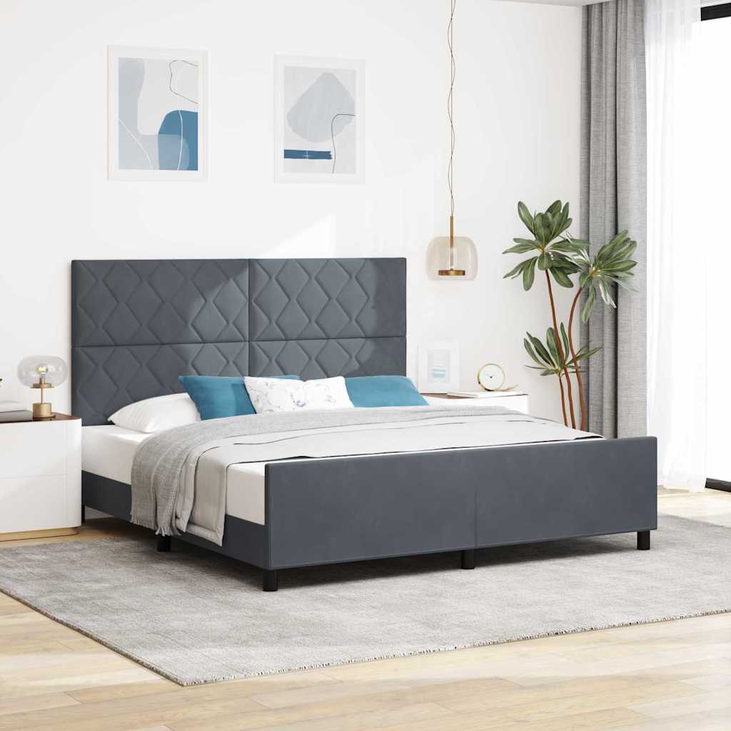 Boxspringbed met hoofdeinde Donkergrijs 180 x 200 cm Fluweel is nu te koop bij PeponiXL, paradijselijk wonen!