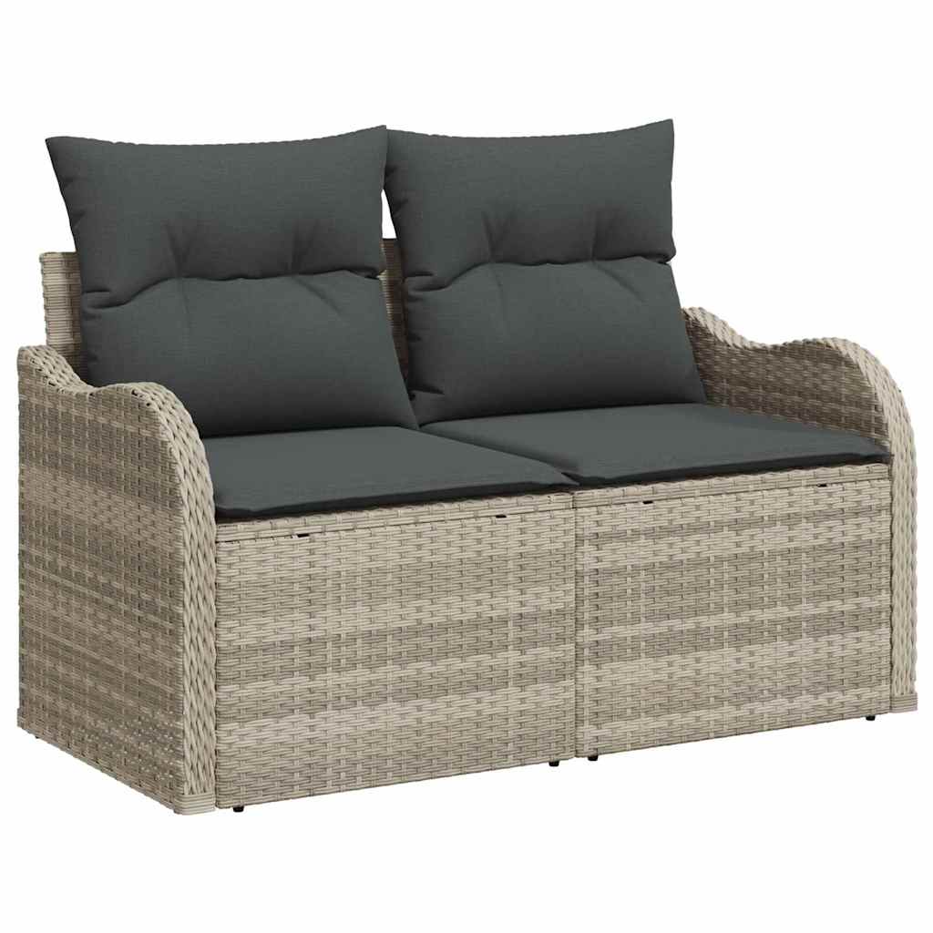 Tuin Sofa Set met opslag 11 pcs Lichtgrijs poly rattan is nu te koop bij PeponiXL, paradijselijk wonen!