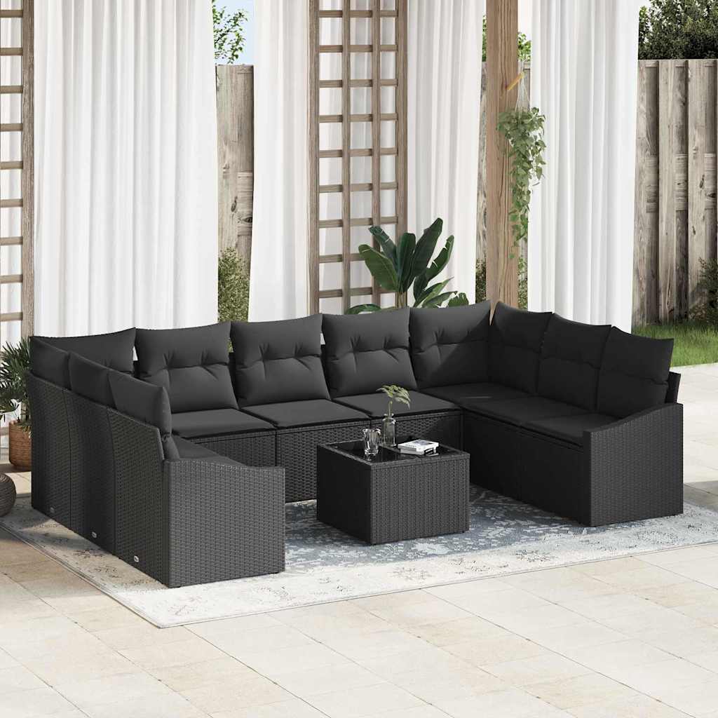 Tuinbankenset met opslag Zwart poly rattan is nu te koop bij PeponiXL, paradijselijk wonen!