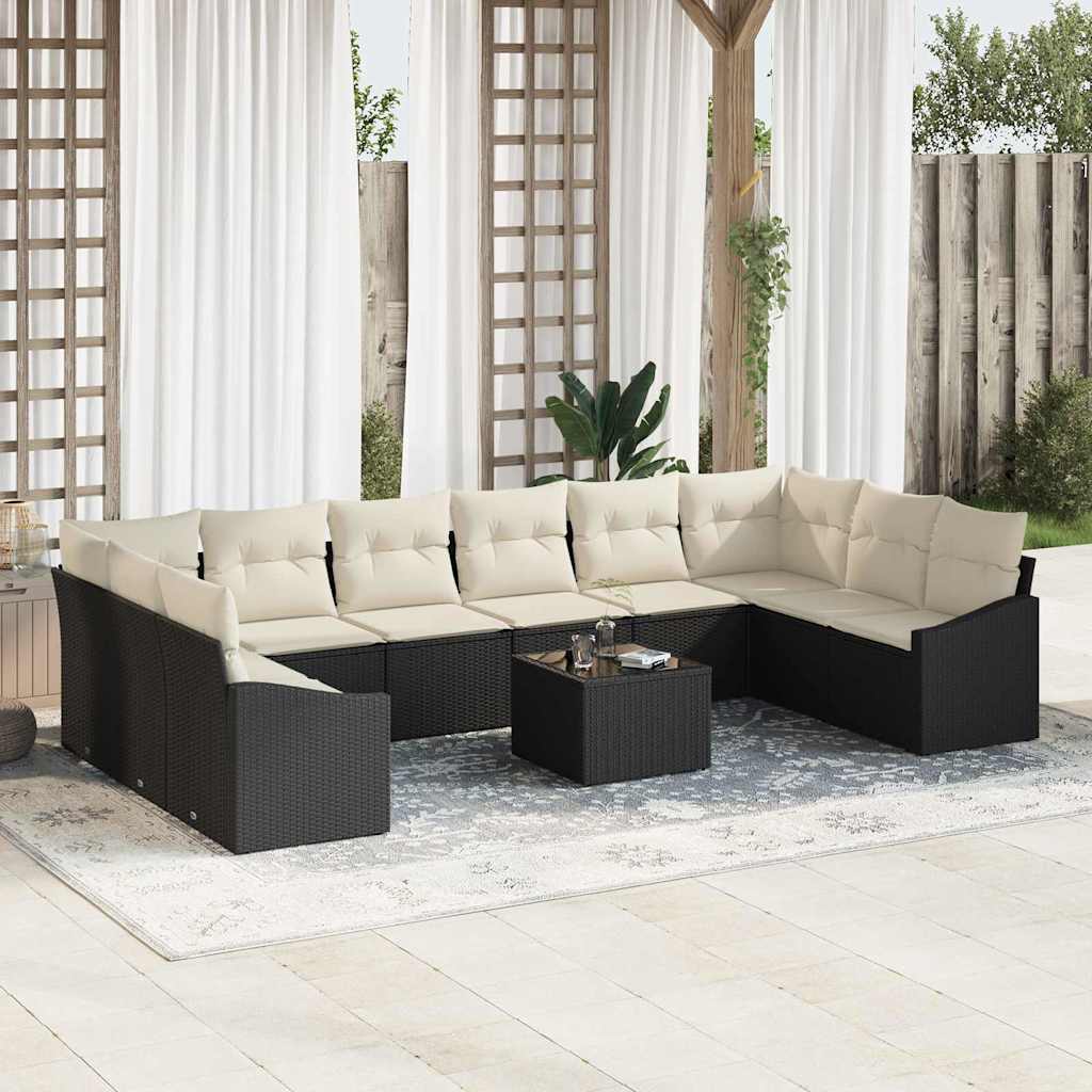 Tuinbankenset met opslag Bruin en Crème poly rattan is nu te koop bij PeponiXL, paradijselijk wonen!