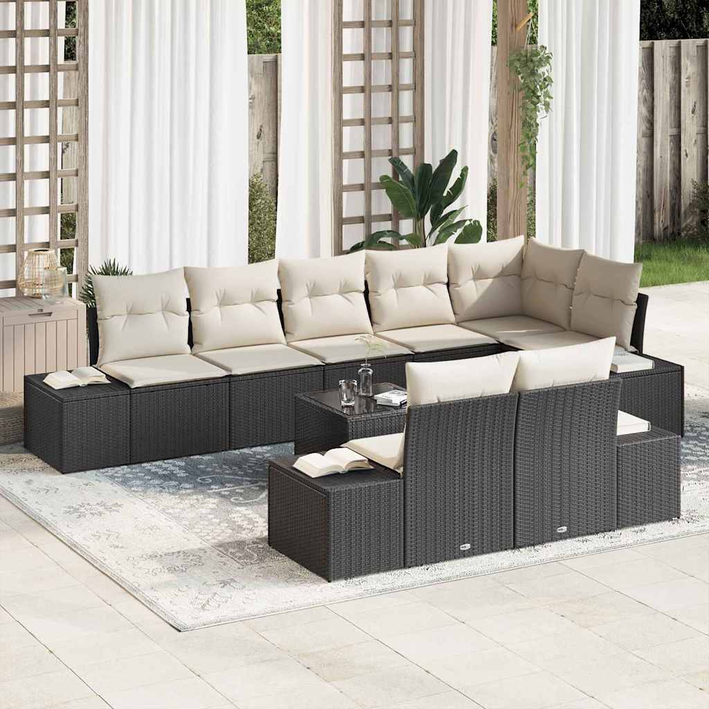 Tuinbankenset met opslag Zwart en Crème Poly riet is nu te koop bij PeponiXL, paradijselijk wonen!
