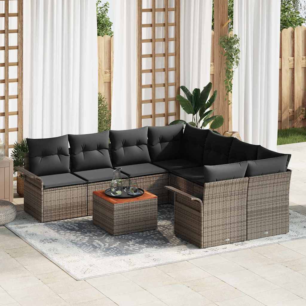 Tuinbankenset met opslag 9 pcs Grijs poly rattan is nu te koop bij PeponiXL, paradijselijk wonen!