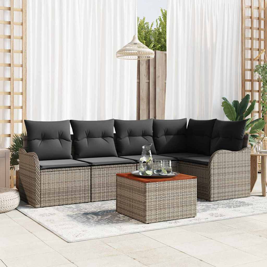 Tuinbankenset met opslag 6 pcs Grijs poly rattan is nu te koop bij PeponiXL, paradijselijk wonen!