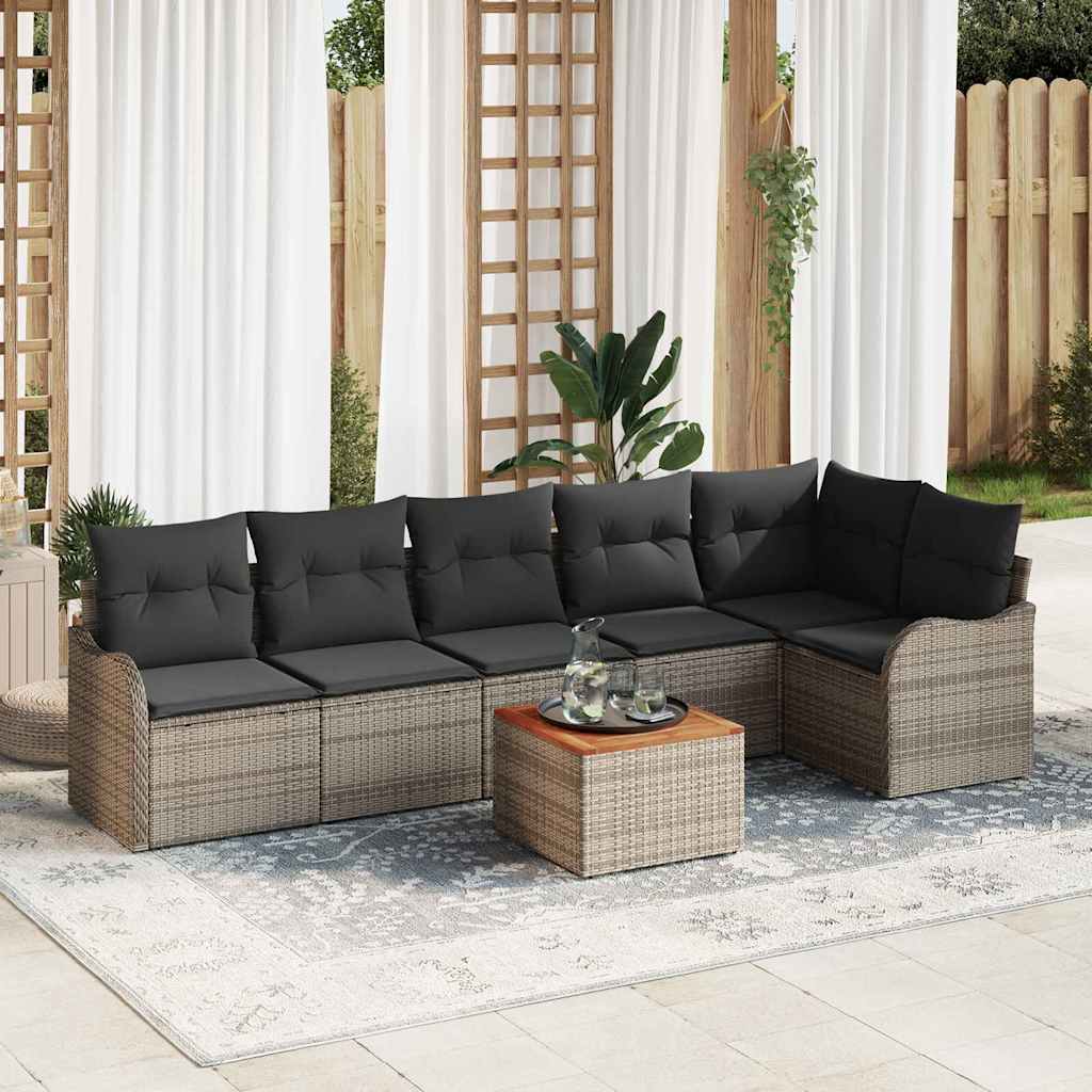 Tuinbankenset met opslag 7 pcs Grijs poly rattan is nu te koop bij PeponiXL, paradijselijk wonen!