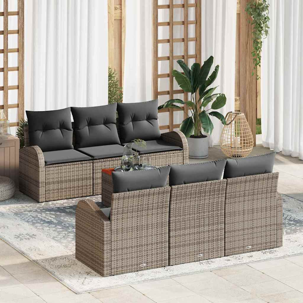 Tuinbankenset met opslag 7 pcs Grijs poly rattan is nu te koop bij PeponiXL, paradijselijk wonen!