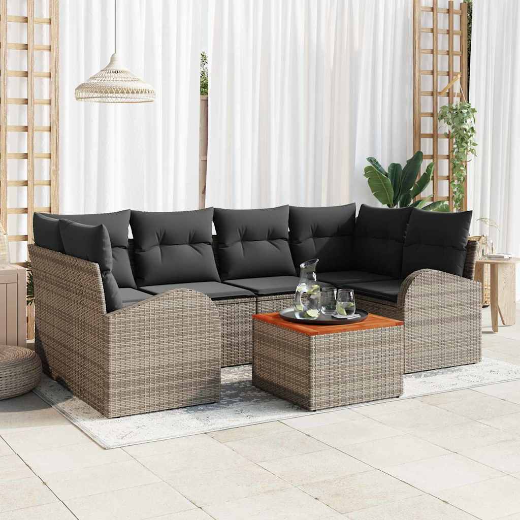 Tuinbankenset met opslag 7 pcs Grijs poly rattan is nu te koop bij PeponiXL, paradijselijk wonen!
