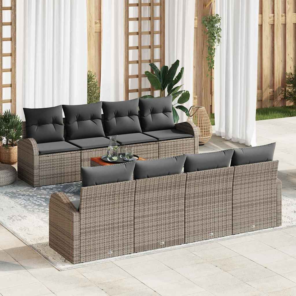 Tuinbankenset met opslag 9 pcs Grijs poly rattan is nu te koop bij PeponiXL, paradijselijk wonen!