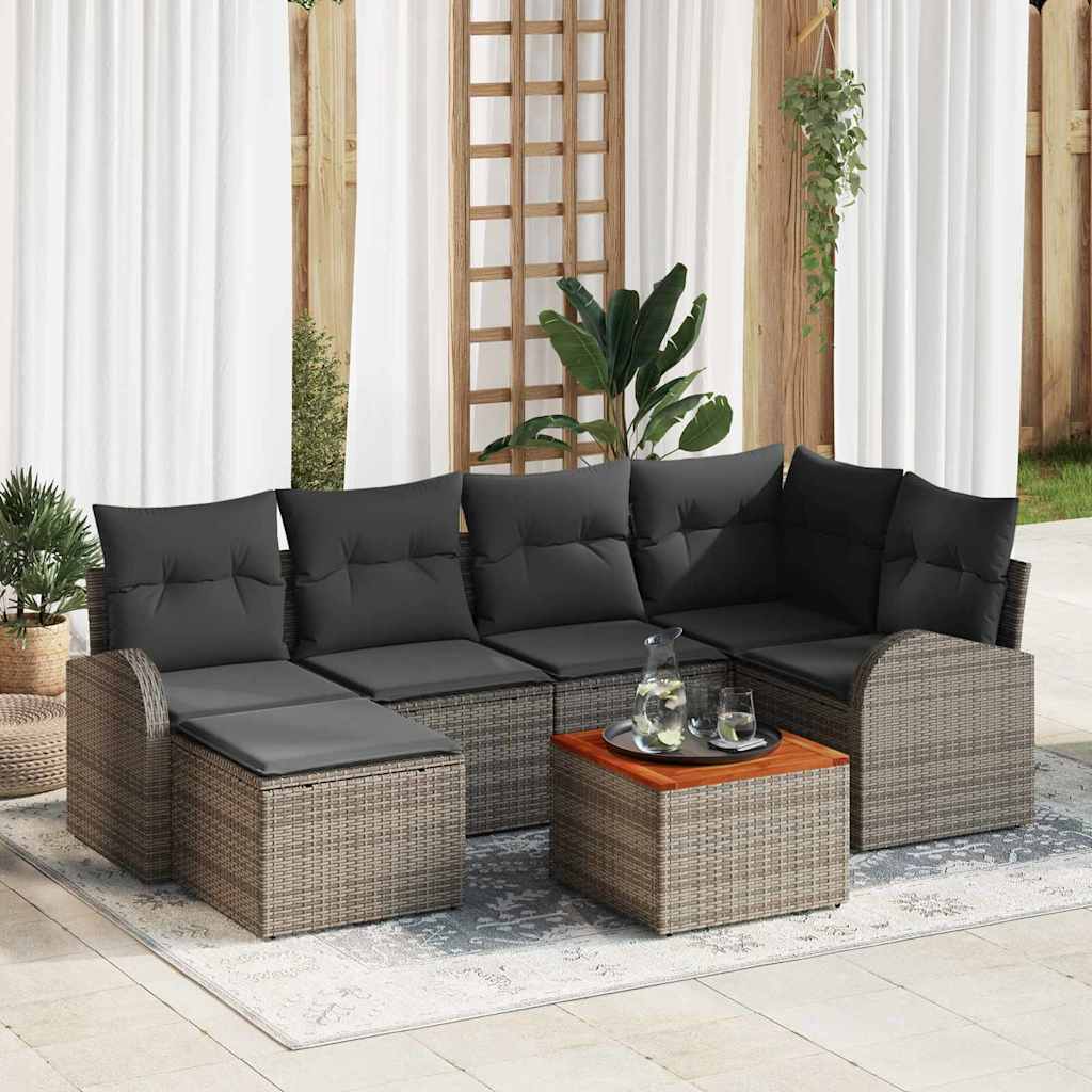 Tuinbankenset met opslag 7 pcs Grijs poly rattan is nu te koop bij PeponiXL, paradijselijk wonen!