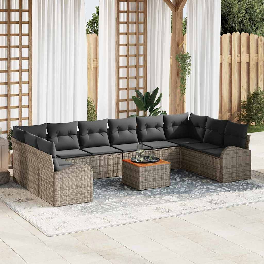 Tuinbankenset met opslag 11 pcs Grijs poly rattan is nu te koop bij PeponiXL, paradijselijk wonen!