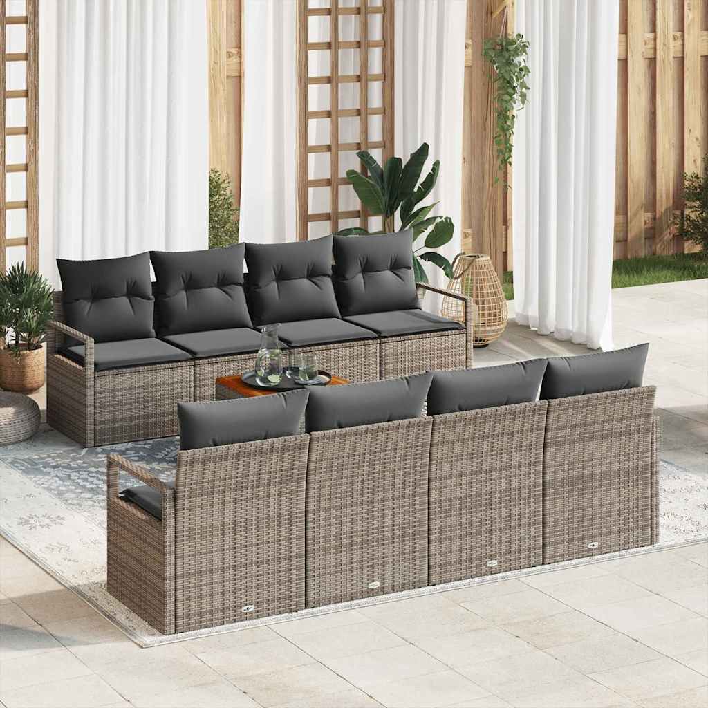 Tuinbankenset met opslag 9 pcs Grijs poly rattan is nu te koop bij PeponiXL, paradijselijk wonen!
