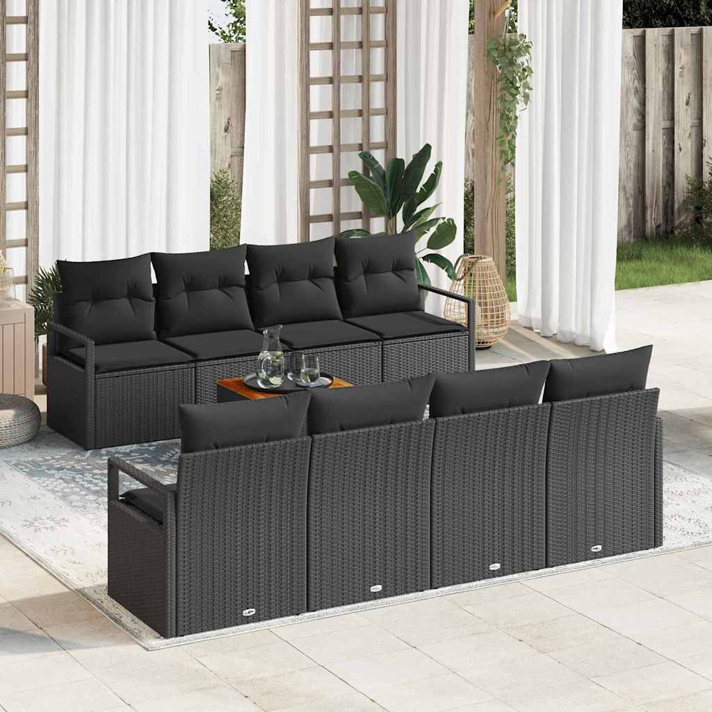 Tuinbankenset met opslag 9 pcs Zwart poly rattan is nu te koop bij PeponiXL, paradijselijk wonen!