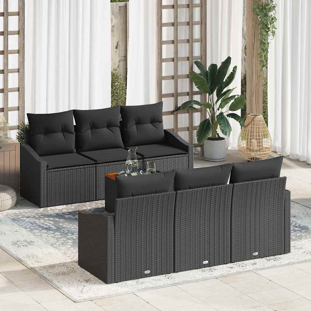 Tuinbankenset met opslag 7 pcs Zwart poly rattan is nu te koop bij PeponiXL, paradijselijk wonen!