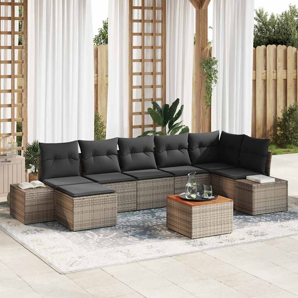 Tuin Sofa Set 8 pcs Grijs is nu te koop bij PeponiXL, paradijselijk wonen!