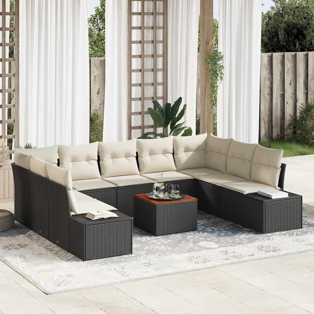 Tuin Sofa Set met opslag 10 pcs Zwart en wit is nu te koop bij PeponiXL, paradijselijk wonen!