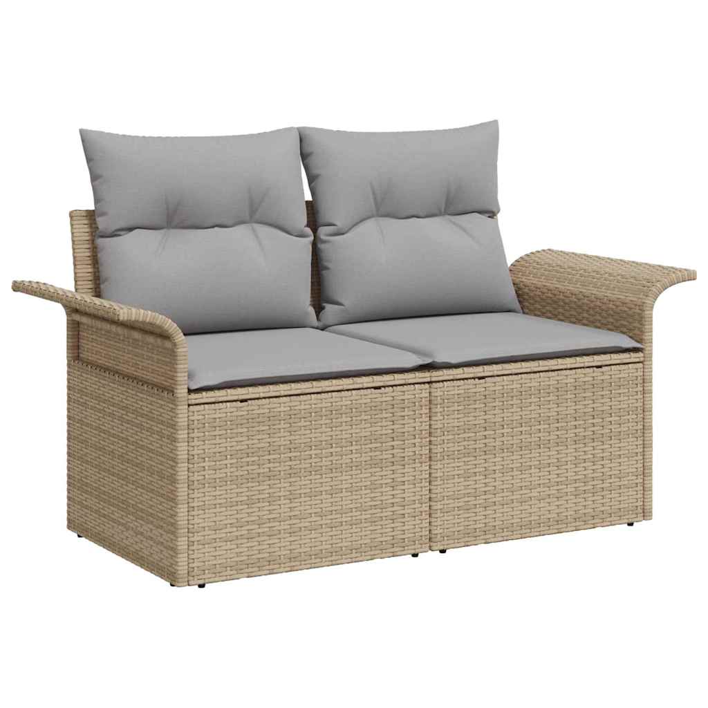 Tuin Sofa Set met opslag 6 pcs Beige Poly riet is nu te koop bij PeponiXL, paradijselijk wonen!
