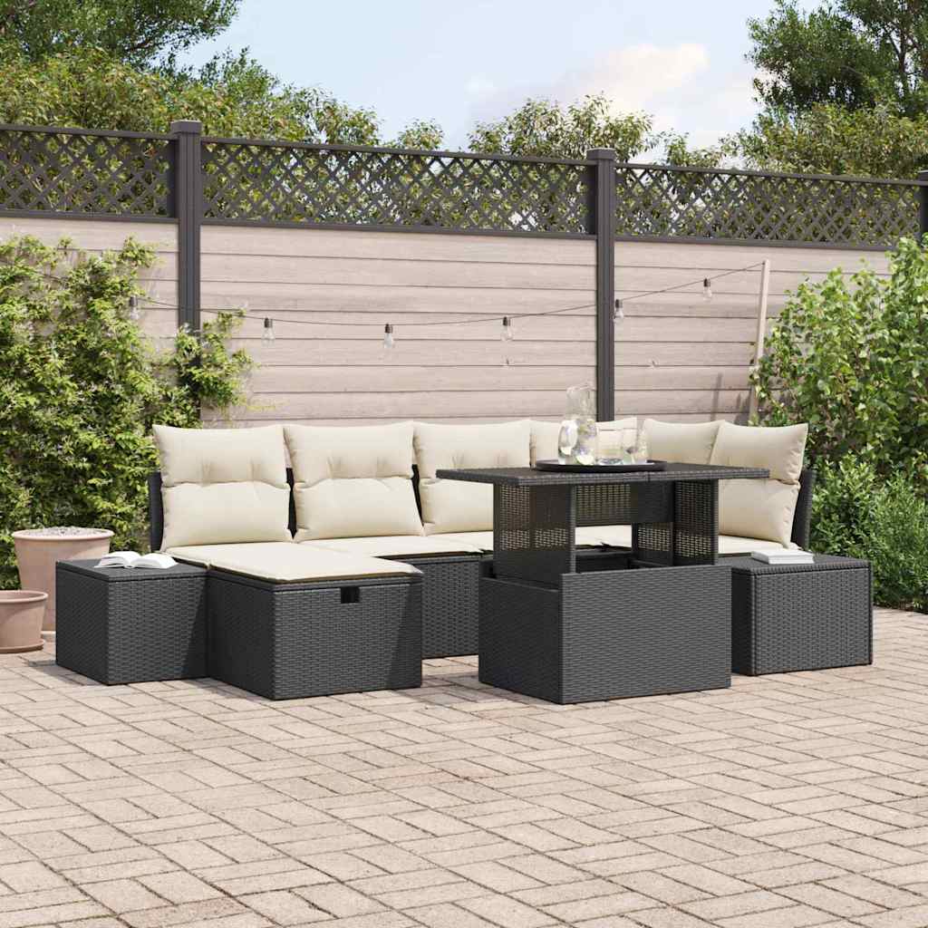 Tuin Sofa Set 7 st poly rattan is nu te koop bij PeponiXL, paradijselijk wonen!