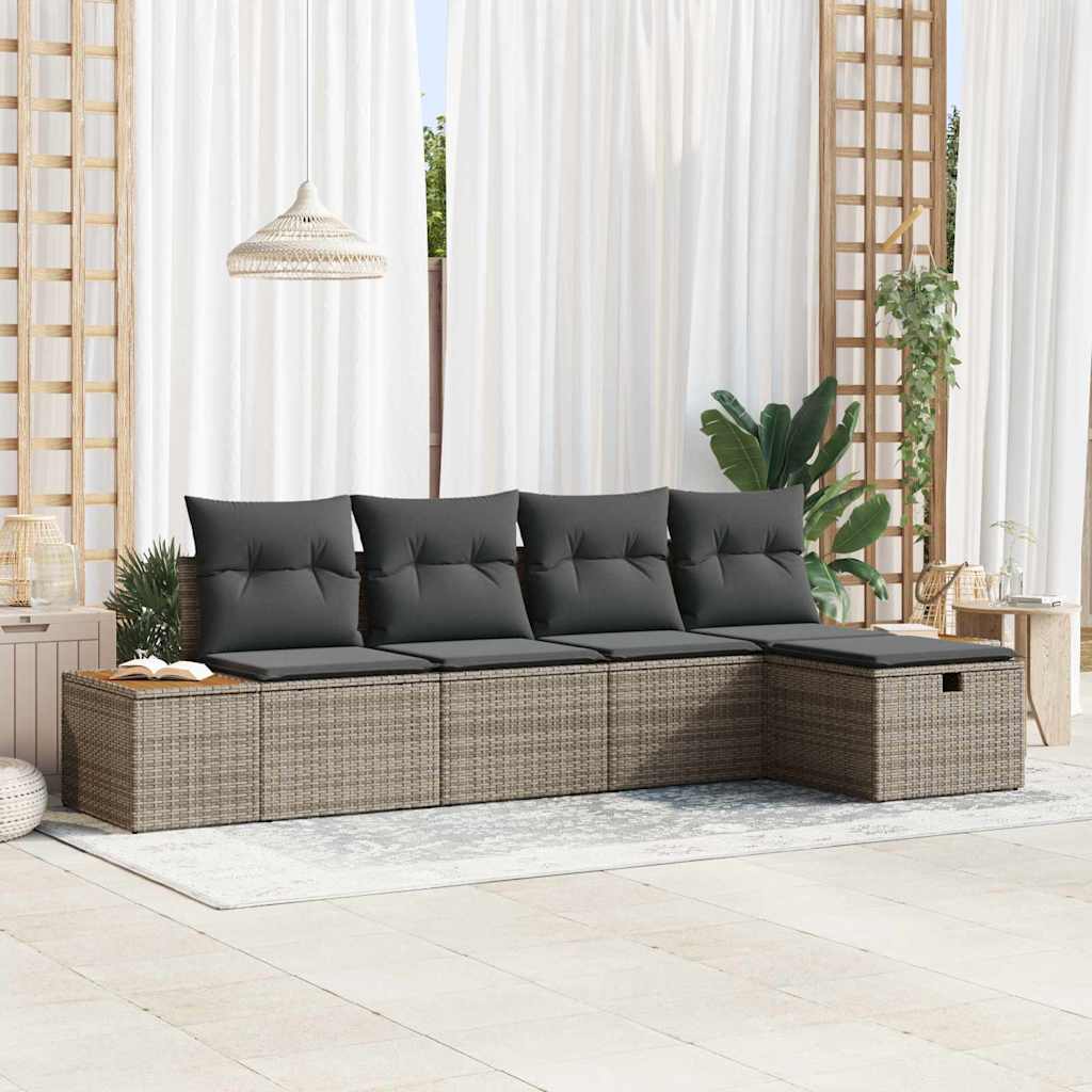 Tuin Sofa Set 6 st Grijs poly rattan is nu te koop bij PeponiXL, paradijselijk wonen!