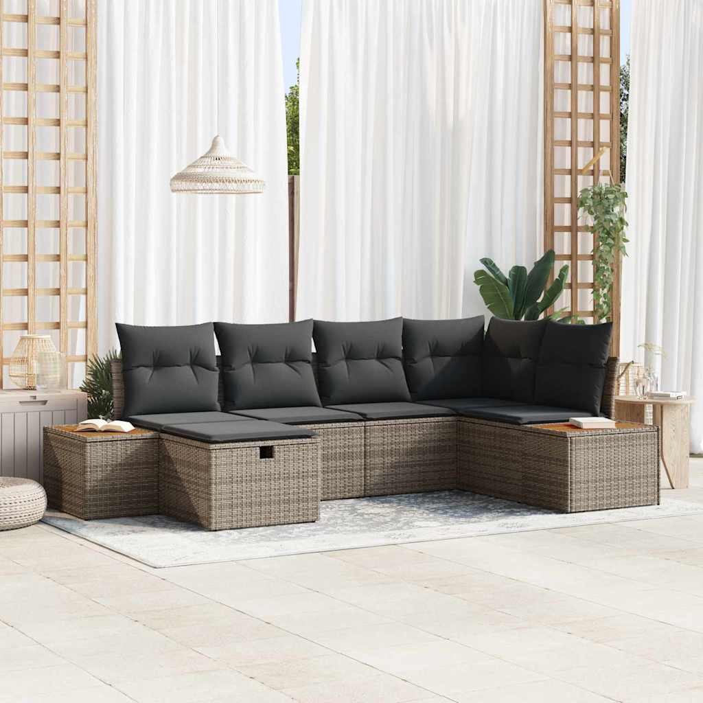 Tuin Sofa Set Grijs poly rattan is nu te koop bij PeponiXL, paradijselijk wonen!