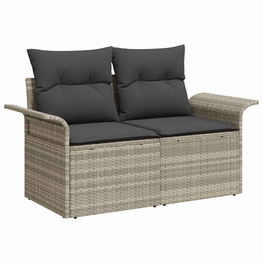 Tuin Sofa Set 8 st Lichtgrijs poly rattan is nu te koop bij PeponiXL, paradijselijk wonen!
