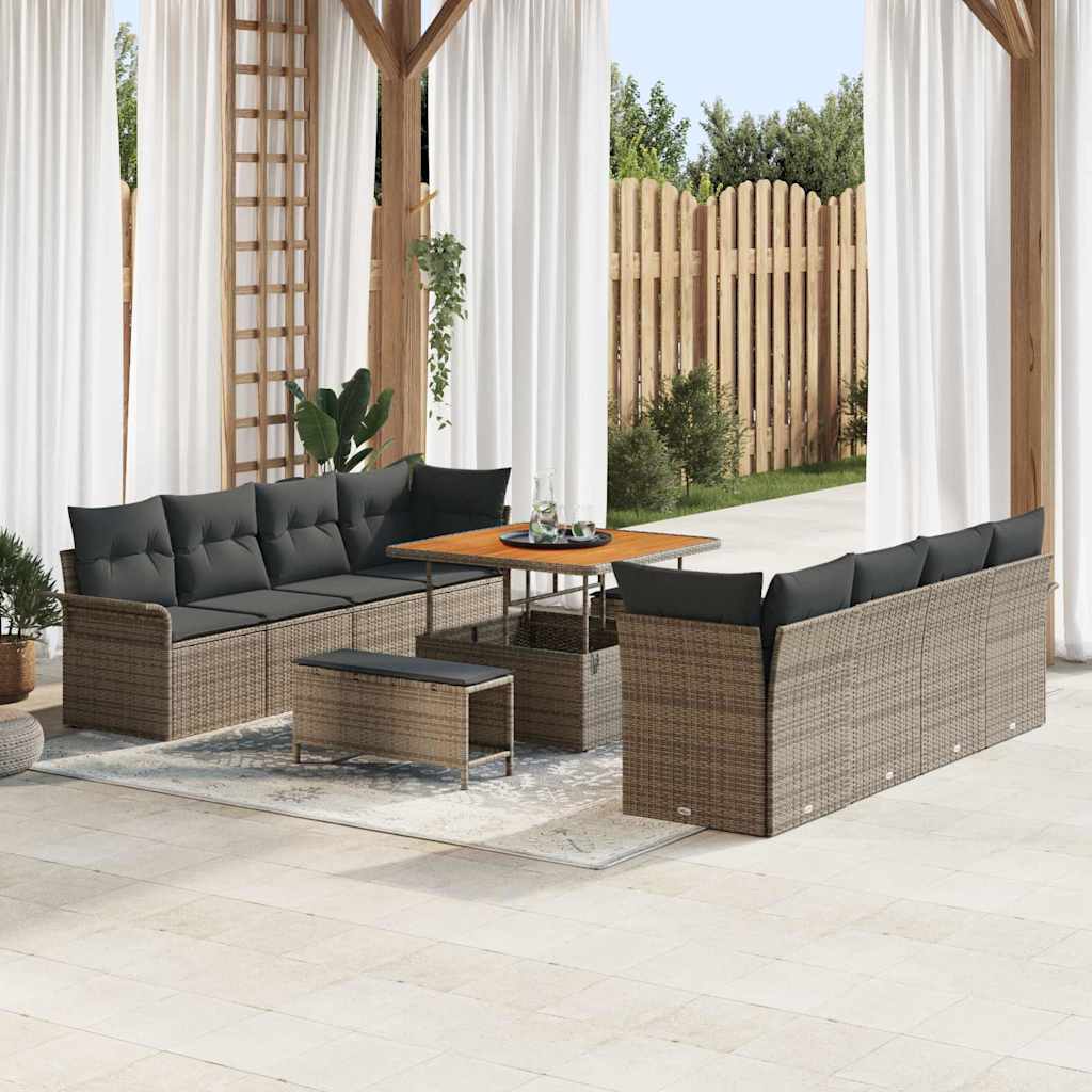 Tuin Sofa Set met kussen met opslag Grijs 100 x 100 x 71 cm is nu te koop bij PeponiXL, paradijselijk wonen!