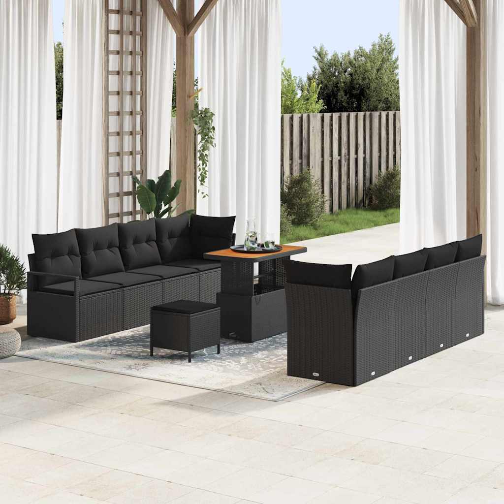 Tuin Sofa Set met kussen met opslag Zwart 90 x 55 x 71 cm is nu te koop bij PeponiXL, paradijselijk wonen!