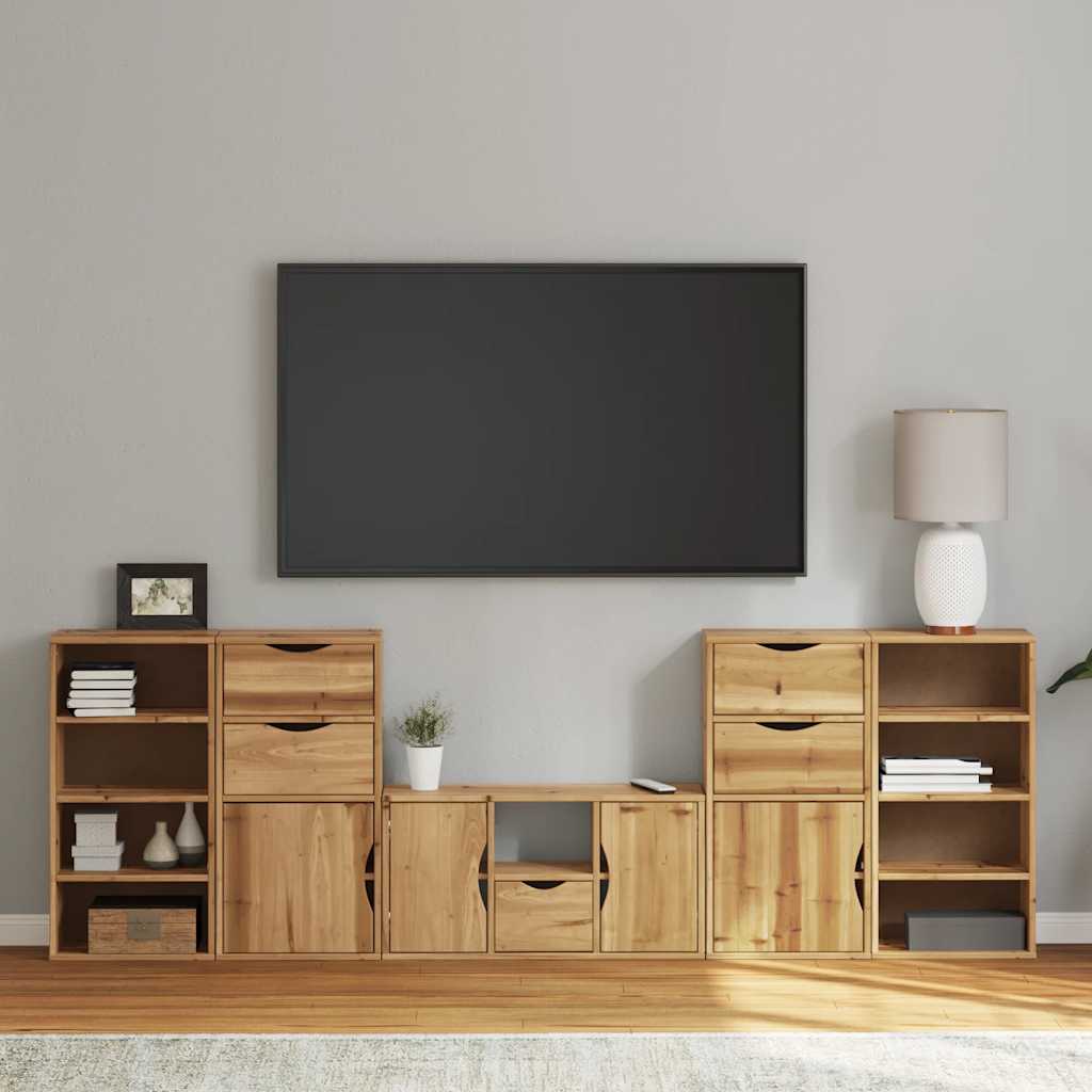 5-delige tv-meubels met opbergruimte ODDA massief grenenhout is nu te koop bij PeponiXL, paradijselijk wonen!