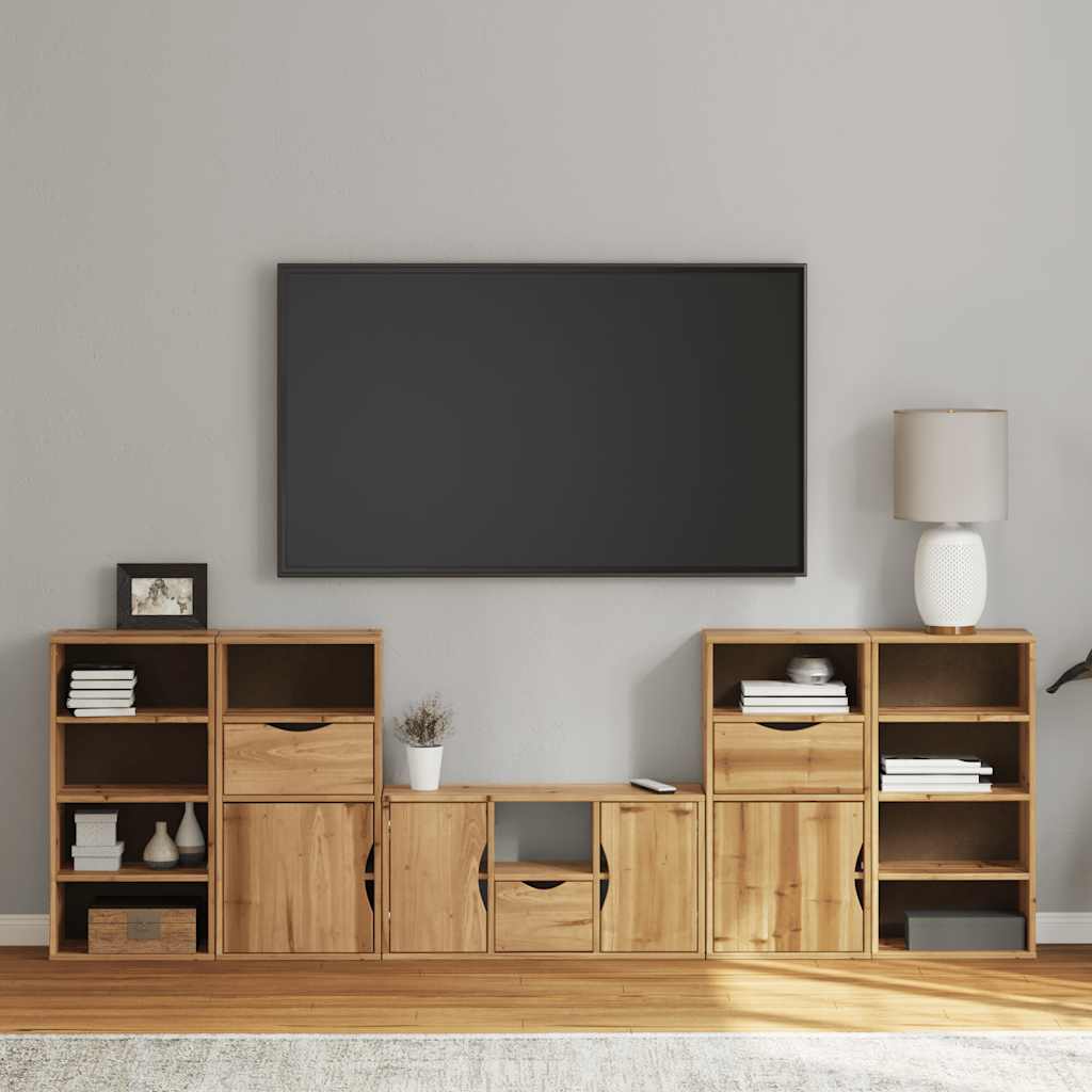 5-delige tv-meubels met opbergruimte ODDA massief grenenhout is nu te koop bij PeponiXL, paradijselijk wonen!