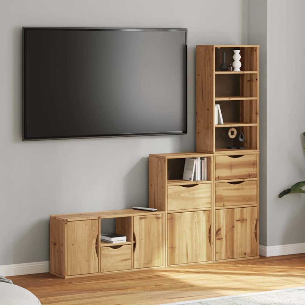 4-delig tv-meubel met opbergruimte "ODDA" massief grenenhout is nu te koop bij PeponiXL, paradijselijk wonen!