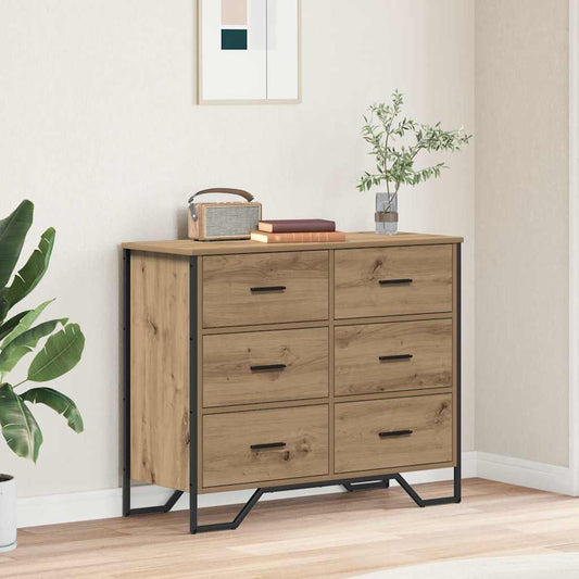 Ladekast met lade 2 pcs Artisan Eiken 91 x 35,5 x 74,5 cm is nu te koop bij PeponiXL, paradijselijk wonen!
