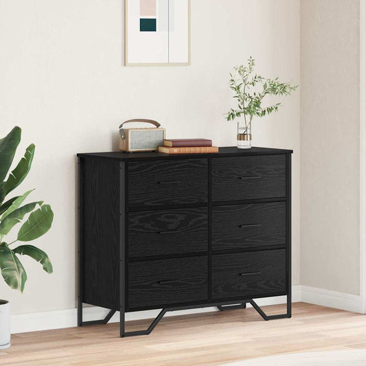 Ladekast met lade 2 pcs Zwart Eiken 91 x 35,5 x 74,5 cm is nu te koop bij PeponiXL, paradijselijk wonen!