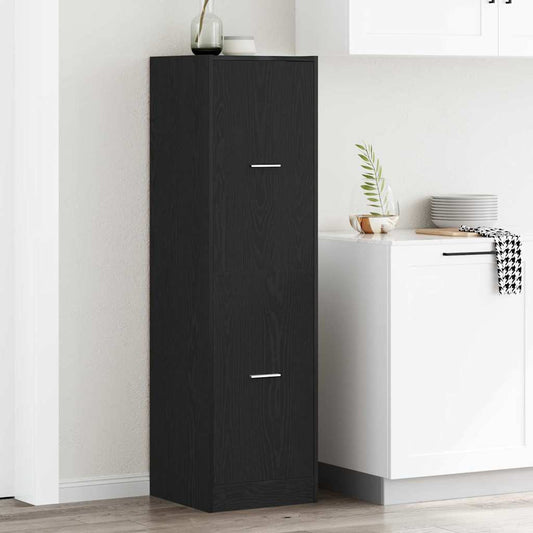 Apothekerskast Zwart eiken 40 x 41 x 144.5 cm Bewerkt hout is nu te koop bij PeponiXL, paradijselijk wonen!