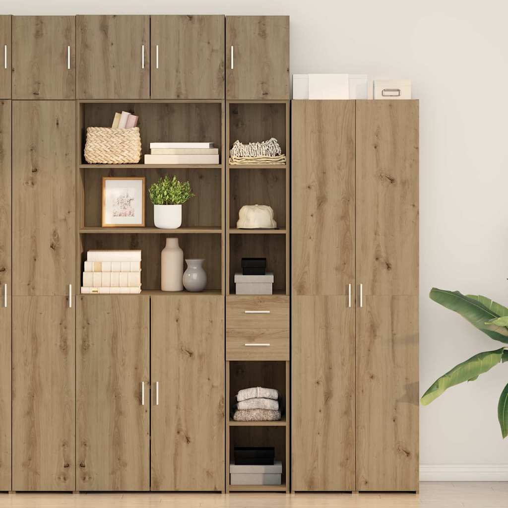 Opbergkast met lade 2 pcs Artisan Eiken 30 x 42,5 x 225 cm is nu te koop bij PeponiXL, paradijselijk wonen!