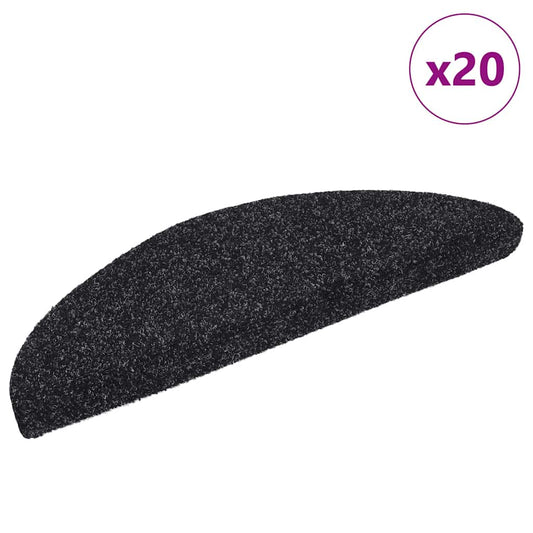 Trapmatten Zelfklevend 20 stuks 56x17x3 cm Zwart Halfrond is nu te koop bij PeponiXL, paradijselijk wonen!