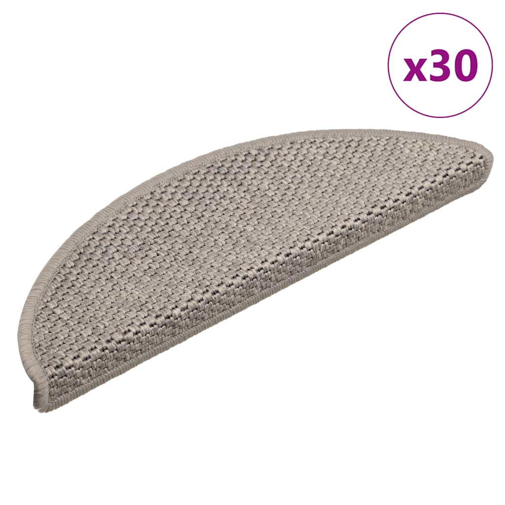 Trapmatten zelfklevend 30 st sisal-look 56x17x3cm zilverkleurig is nu te koop bij PeponiXL, paradijselijk wonen!