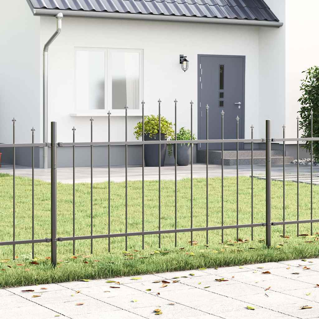 Tuinhek 5 pcs Grijs 170 x 140 cm Gepoedercoat staal is nu te koop bij PeponiXL, paradijselijk wonen!
