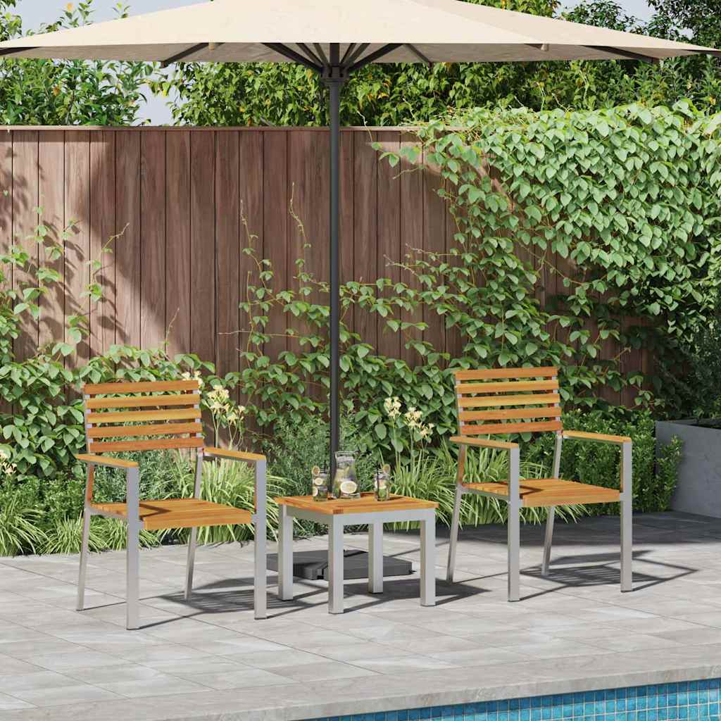 Tuin eettafelset 3 pcs Bruin Massief Acaciahout is nu te koop bij PeponiXL, paradijselijk wonen!