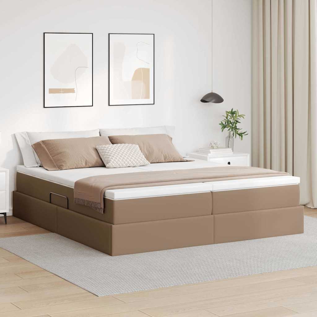 Opbergbed met matras Cappuccino 180 x 200 cm Nep Leer is nu te koop bij PeponiXL, paradijselijk wonen!