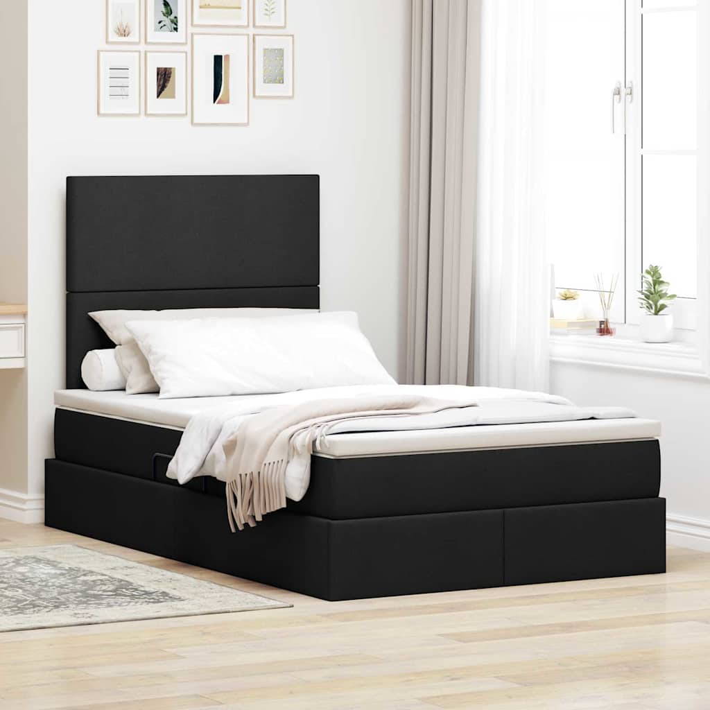 Opslag bed met matras met matras Zwart 120 x 200 cm Polyester is nu te koop bij PeponiXL, paradijselijk wonen!