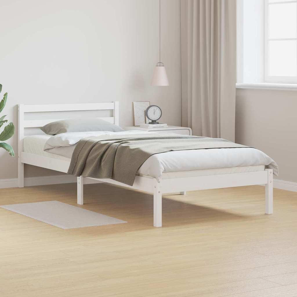 Bedframe Wit 215,5 x 95,5 x 69,5 cm Massief Vurenhout is nu te koop bij PeponiXL, paradijselijk wonen!