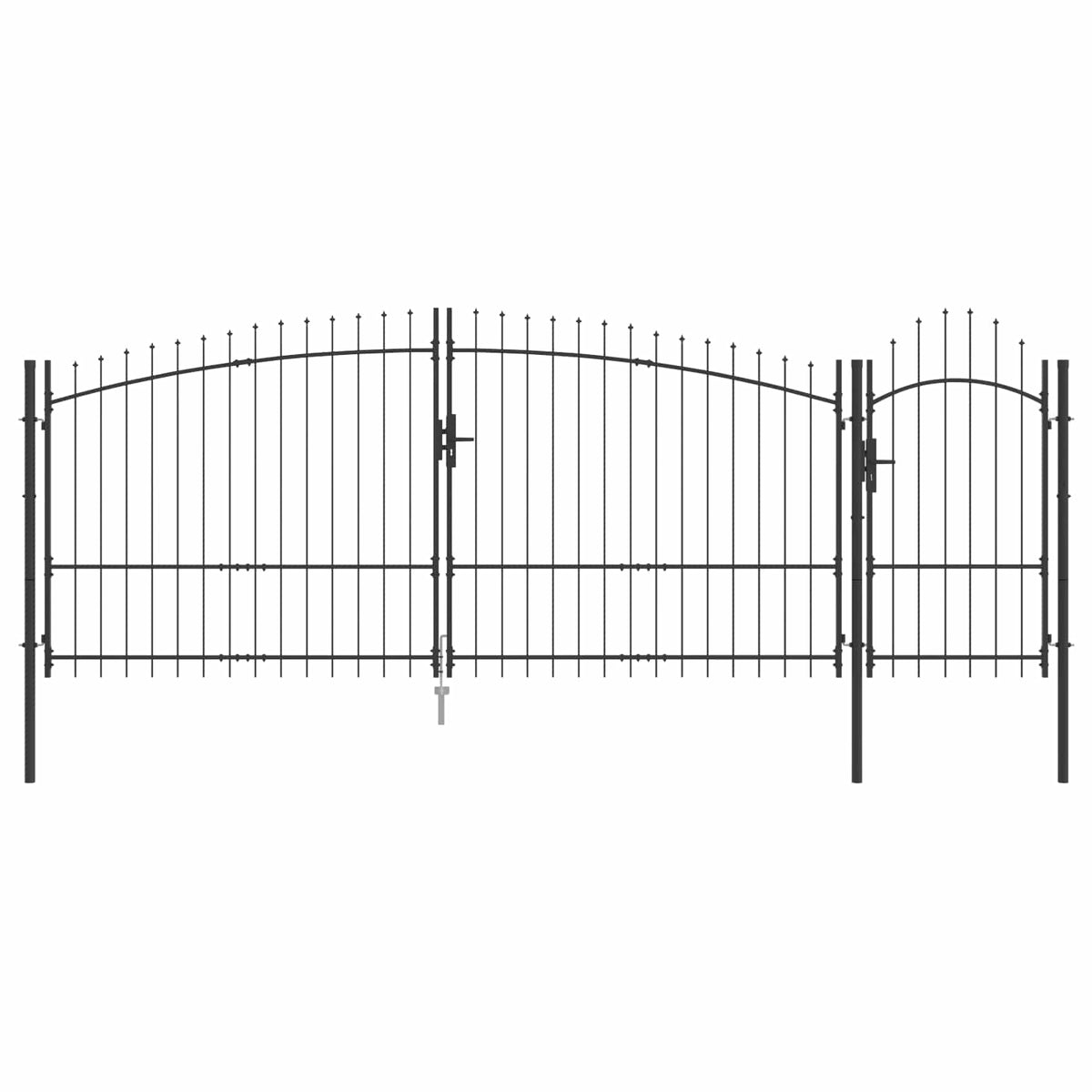 Tuinpoort met slot Woerden Grijs 175 x 400 cm Staal is nu te koop bij PeponiXL, paradijselijk wonen!